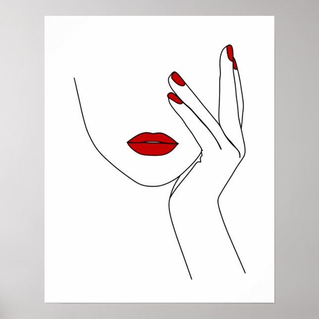 Poster Main sur le visage de la femme art (Devant)