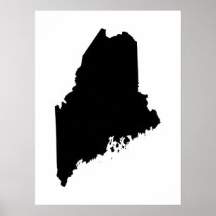 Poster Maine en noir et blanc