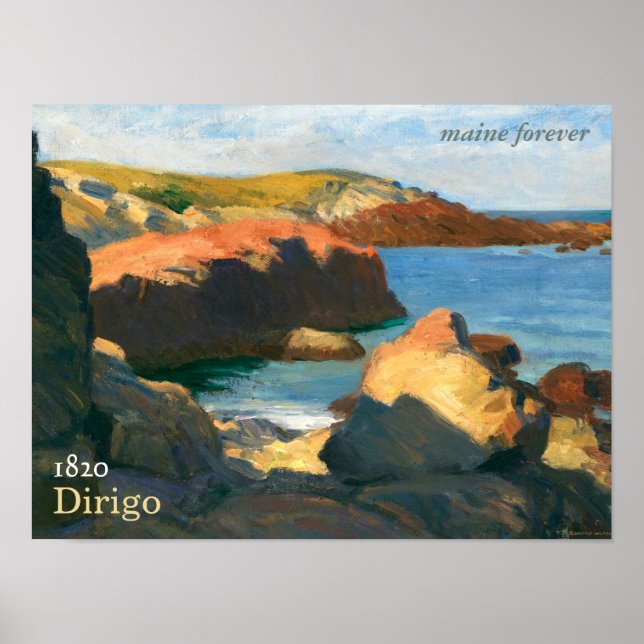 Poster Maine Forever Bicentennial Stamp Art (Devant)