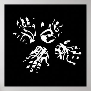 Poster mains de palmier géométriques abstraites