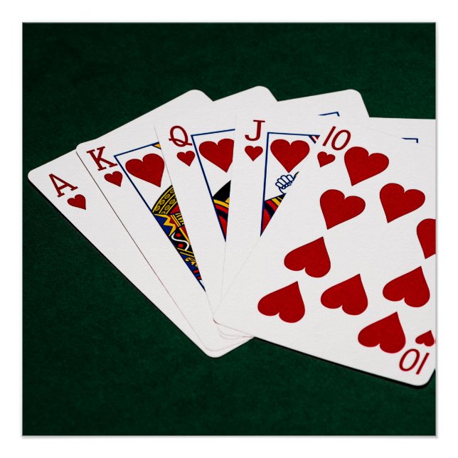 Poster Mains de poker - Brosse royale - Coeur (Devant)