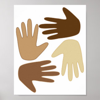 Poster Mains d'ethnies différentes