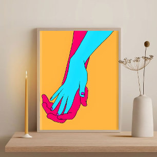 Poster Mains minimalistes Abstraites géométriques