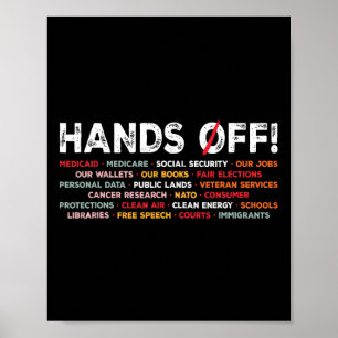 Poster Mains Off Nos Programmes Sociaux Levez-Vous Pour L