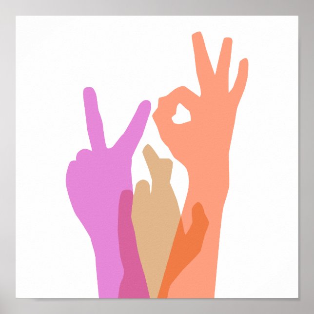 Poster Mains - Paix Chance OK (Devant)