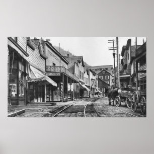 Poster Mainstreet Burke Ville fantôme - Idaho