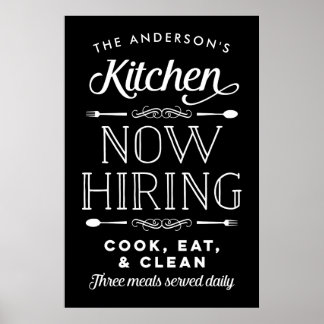 Poster Maintenant Embaucher Fun Personnalisé Cuisine Pers