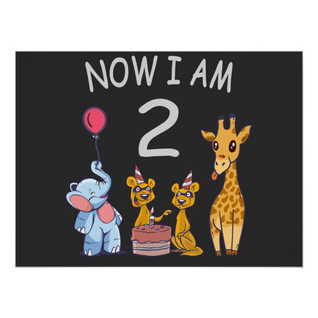 Poster Maintenant, j'ai 2 ans 2e anniversaire au Zoo (Devant)