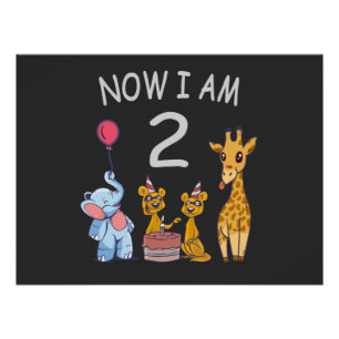 Poster Maintenant, j'ai 2 ans 2e anniversaire au Zoo Baby