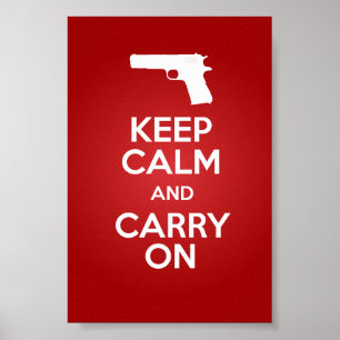 Poster Maintenez calme et continuez l'affiche des armes à