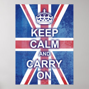 Poster Maintenez calme et continuez Union Jack