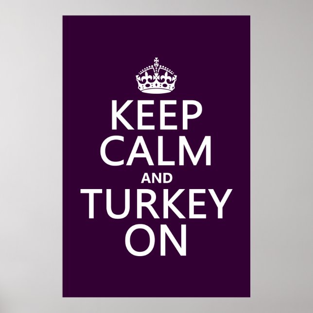 Poster Maintenez le calme et la Turquie allumé (noël) (Devant)