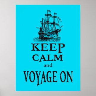 Poster Maintenez le calme et le voyage sur l'affiche amus