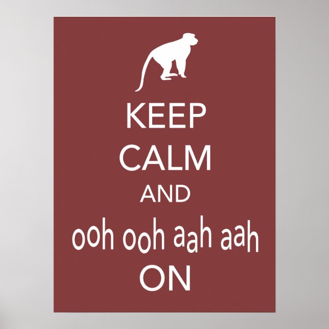 Poster Maintenez le calme et Ooh Ooh Aah Aah sur l'affich (Devant)