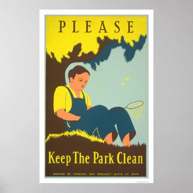 Poster Maintenez le parc propre WPA 1938 (Devant)