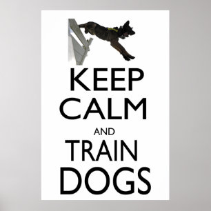 Poster Maintenez les chiens calmes et de train
