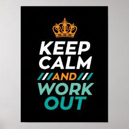 Poster Maintenir le calme Travailler dehors Citations Mot