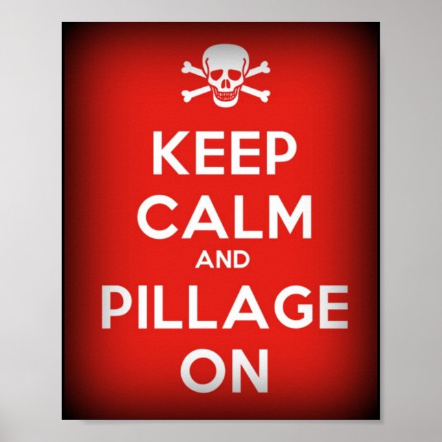 Poster Maintenir Le Pillage Calme Sur L'Affiche Pirate (Devant)