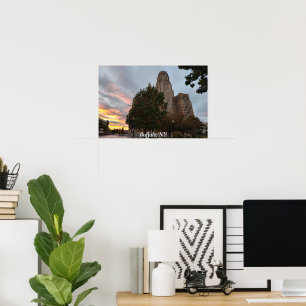 Poster Mairie et coucher de soleil
