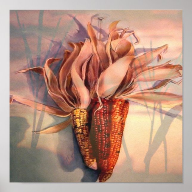 Poster Maïs au coucher du soleil (Devant)