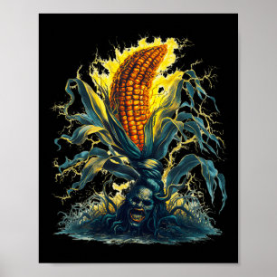 Poster Maïs Fantôme Ghoul Récolte Halloween Fun Tee
