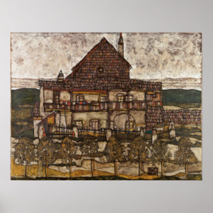 Poster Maison avec toit en bardeau par Egon Schiele