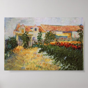 Poster Maison avec Tournesol Van Gogh Art