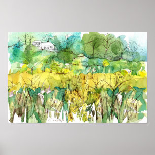 Poster Maison blanche Coucous sauvages Fleurs sauvages Pr