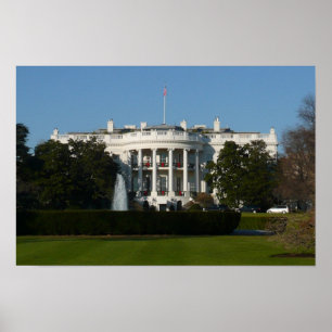 Poster Maison Blanche de Noël pour les Fêtes Washington D