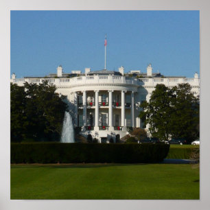 Poster Maison Blanche de Noël pour les fêtes Washington D