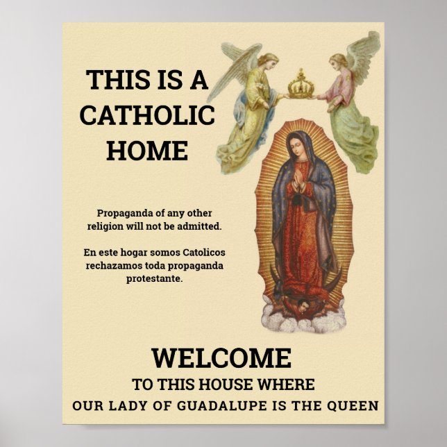 Poster Maison catholique Notre Dame de Guadalupe Espagnol (Devant)