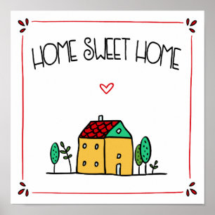 Poster Maison de bonbon à maison d'illustration de