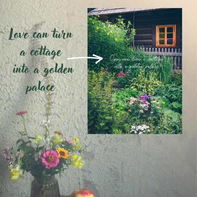 Poster Maison de campagne avec jardin coloré (Créateur téléchargé)