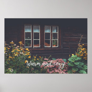 Poster Maison de campagne avec jardin rustique