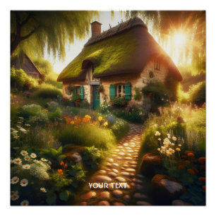 Poster Maison de campagne idyllique mignonne fantastique