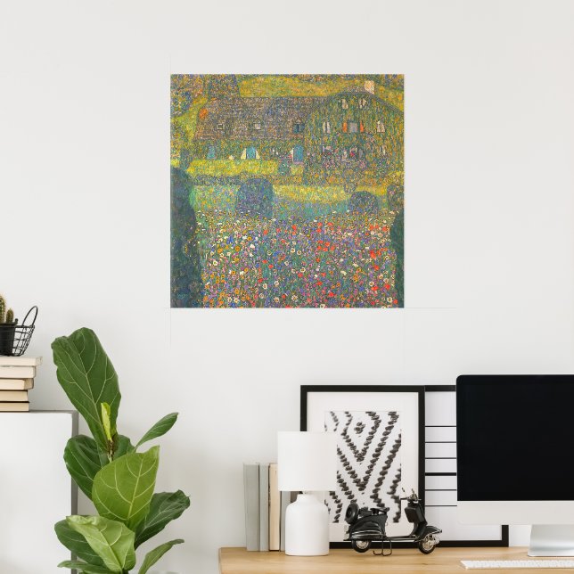 Poster Maison de campagne par l'Attersee par Gustav Klimt (Bureau à domicile)
