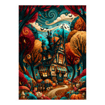 Maison de Halloween Fantaisiste Forêt d'Automne