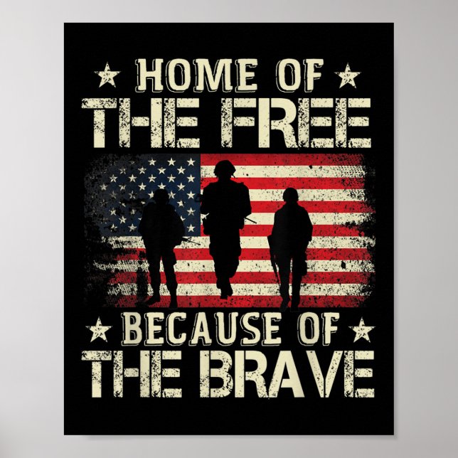 Poster Maison De La Liberté À Cause Du Brave Drapeau Usa (Devant)