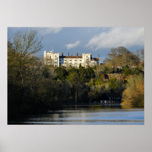 Poster Maison de maître blanche majestueuse avec vue sur
