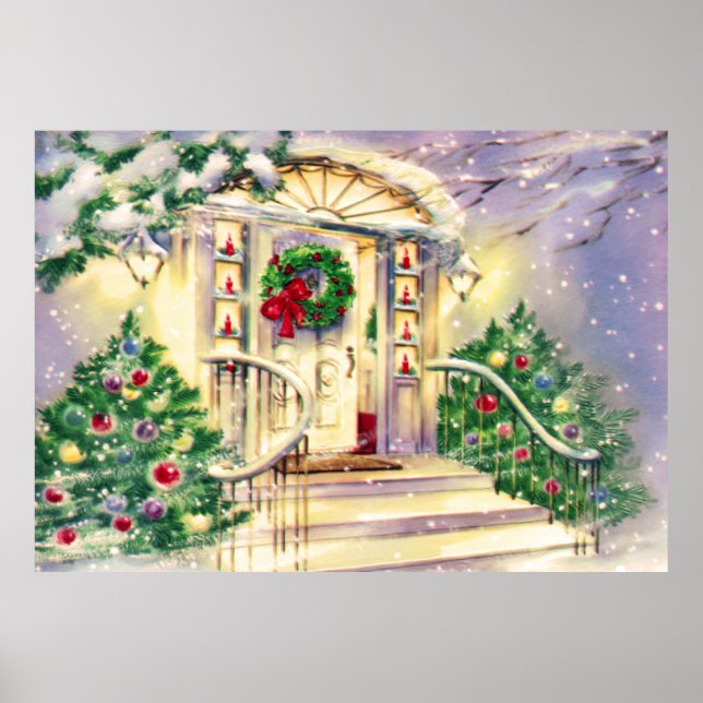 Poster Maison de Noël Vintage (Devant)