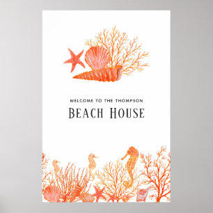 Poster Maison de plage en corail vivant