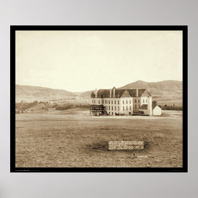 Poster Maison des soldats à Hot Springs SD 1891 (Devant)