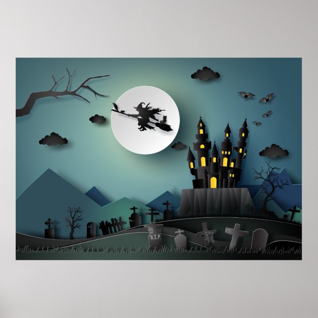 Poster Maison d'Halloween de Papercut, Sorcière, Scène de (Devant)