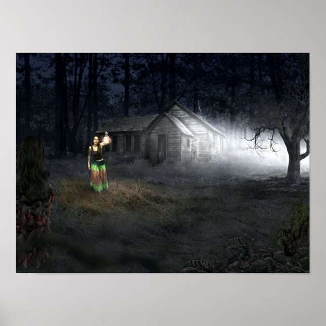 Poster Maison d'horreur d'Halloween (Devant)