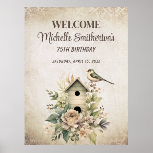 Poster Maison d'oiseau Botanique Nature 75e Anniversaire