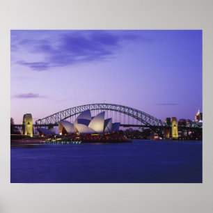 Poster Maison d'opéra de Sydney et port, Nouvelle-Galles 