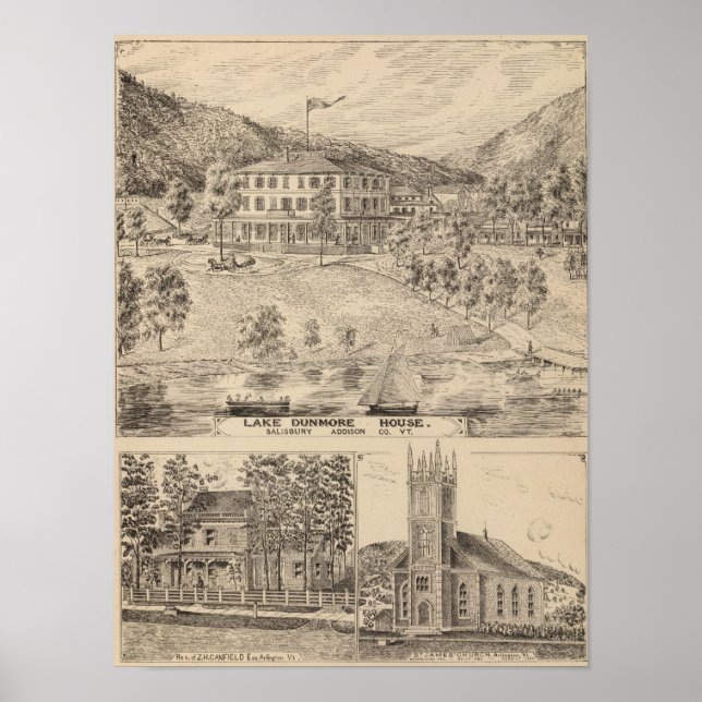 Poster Maison du lac Dunmore à Salisbury (Devant)