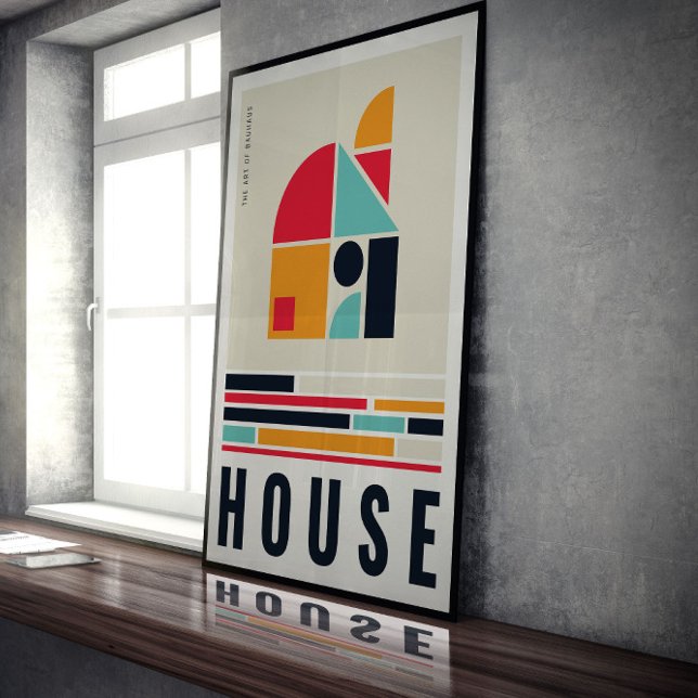 Poster Maison en art du Bauhaus. (Créateur téléchargé)