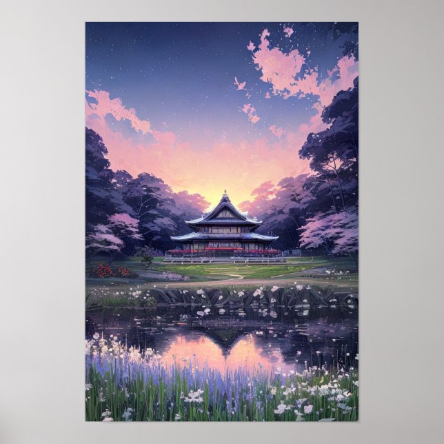 Poster Maison en bois au milieu de la nature (Devant)