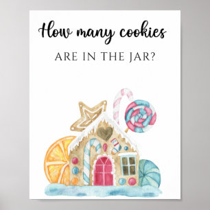 Poster Maison en pain d'épice - devinez combien de biscui